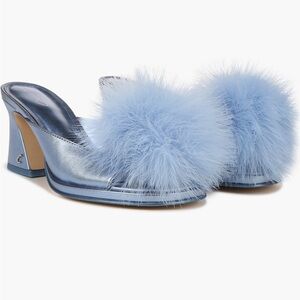 Circus by Sam Edelman Hadie Feather Fluff Glitter Mules. Size 7 1/2